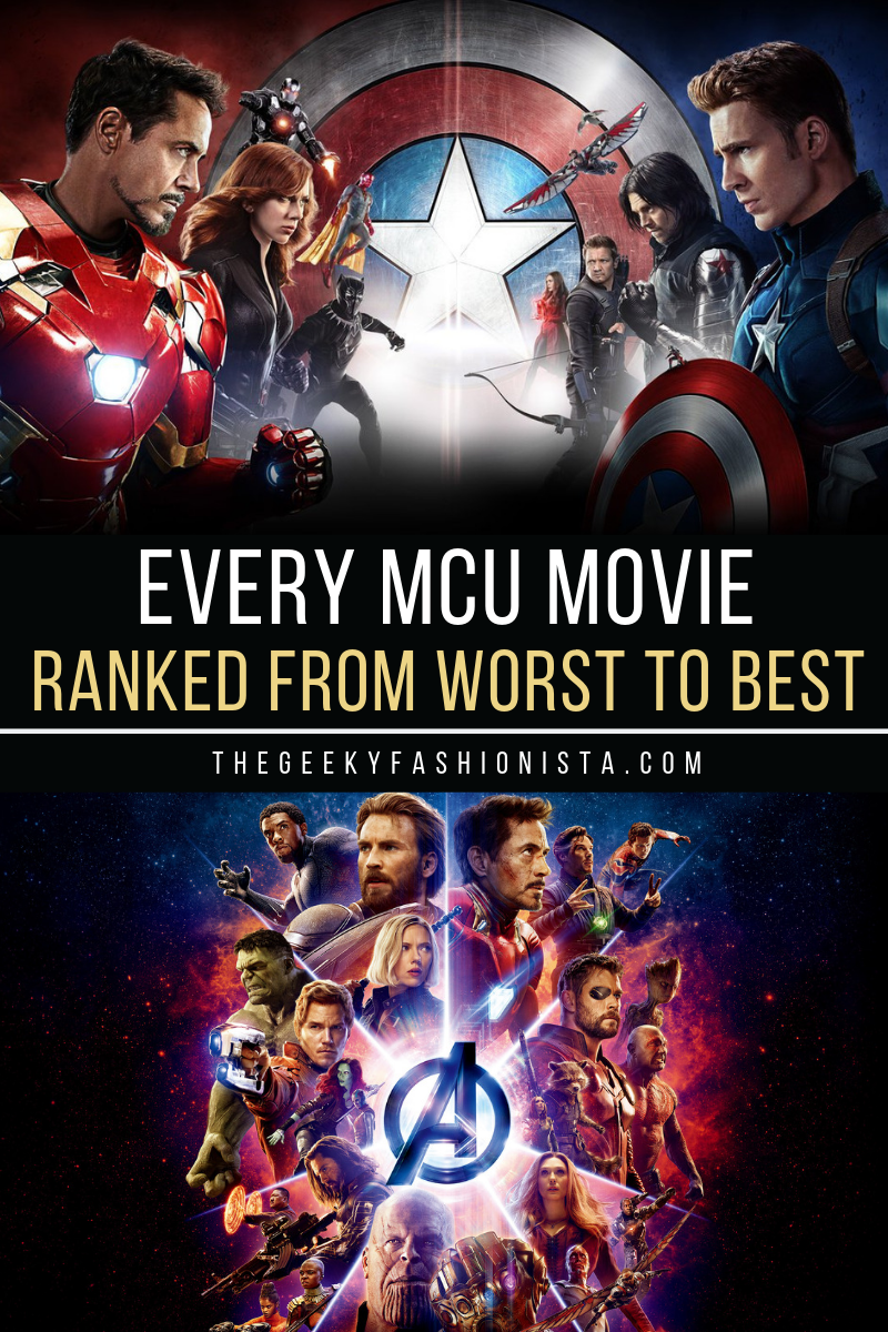 Every MCU Movie Ranked From Worst to Best // The Geeky Fashionista