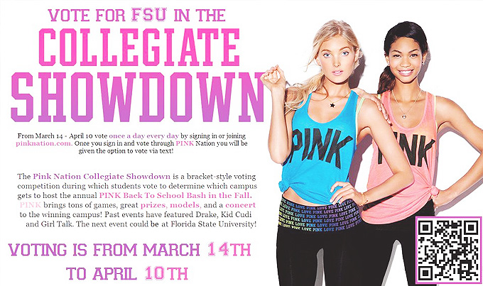 VS PINK Collegiate Showdown: VOTE FOR FSU!!